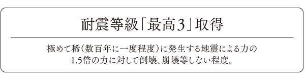 耐震等級「最高3」取得